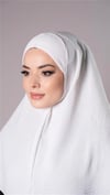Krem Pratik Hazır Geçmeli Tesettür Eşarp Aerobin Kumaş Düz Hijab - Hürrem Bone 2309_40