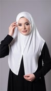 Krem Pratik Hazır Geçmeli Tesettür Eşarp Sandy Kumaş Yırtmaçlı Düz Hijab - Hürrem Bone 2310_40