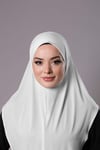 Krem Pratik Hazır Geçmeli Tesettür Eşarp Sandy Kumaş Düz Hijab - Hürrem Bone 2308_40