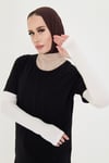 Krem Tesettür Parmak Geçmeli Kolluk Viskon Düz - Hürrem Bone 1024_40