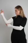 Krem Tesettür Parmak Geçmeli Kolluk Viskon Düz - Hürrem Bone 1024_40
