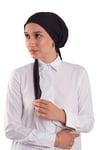 Lacivert Arkadan Bağlamalı Pratik Eşarp Bone Poliviskon Düz - Hürrem Bone 2517_02