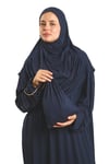 Lacivert İki Parça Namaz Elbisesi Viskon Düz - Hürrem Bone 2504_02