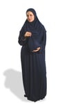Lacivert İki Parça Namaz Elbisesi Viskon Düz - Hürrem Bone 2504_02