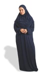 Lacivert İki Parça Namaz Elbisesi Viskon Düz - Hürrem Bone 2504_02