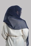 Lacivert Nikah Namaz Başörtüsü Şal Şifon Boncuklu Güpürlü - Hürrem Bone 202131_02