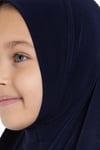 Lacivert Pratik Hazır Geçmeli Genç Tesettür Bone Sandy Kumaş Düz Hijab - Hürrem Bone 2312_02