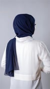 Lacivert Pratik Hazır Geçmeli Şal Şifon Kumaş Hijab Bone - Hürrem Bone 3009_02
