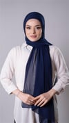 Lacivert Pratik Hazır Geçmeli Şal Şifon Kumaş Hijab Bone - Hürrem Bone 3009_02