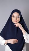 Lacivert Pratik Hazır Geçmeli Tesettür Eşarp Aerobin Kumaş Düz Hijab - Hürrem Bone 2309_02