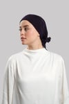 Mürdüm Pratik Hazır Geçmeli Tesettür Bone Sandy Kumaş İncili Pileli Nervürlü Güllü - Hürrem Bone 1805_07