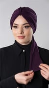 Mürdüm Pratik Hazır Geçmeli Tesettür Bone Sandy Kumaş Atkılı  - Hürrem Bone 2204_07