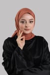 Nar Çiçeği Düz Klasik Eşarp İtalyan Dikişli Pamuk Caz Sade - Hürrem Bone 202210_30