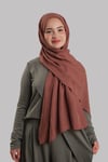 Nar Çiçeği Düz Klasik Ria Şal İtalyan Dikişli Pamuk Caz Sade - Hürrem Bone 202130_30