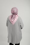 Pembe Desenli Eşarp Bambu Çiçek Dijital Baskılı - Hürrem Bone 202208_04