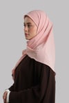 Pembe Düz Klasik Eşarp İtalyan Dikişli Relax Kumaş Sade - Hürrem Bone 202209_04