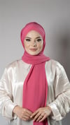 Pembe Pratik Hazır Geçmeli Bone Şal Şifon Kumaş Kendinden Boneli Üç Bantlı - Hürrem Bone 1451_04