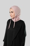 Pudra Bağcıklı Peluş Balaklava Boyunluklu Bere Jakar Düz - Hürrem Bone 2327_06