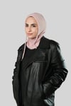 Pudra Bağcıklı Peluş Balaklava Boyunluklu Bere Jakar Düz - Hürrem Bone 2327_06