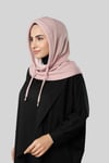 Pudra Bağcıklı Peluş Salaş Balaklava Boyunluklu Bere Jakar Düz - Hürrem Bone 2328_06