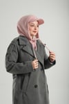 Pudra Bağcıklı Peluş Salaş Şapkalı Balaklava Boyunluklu Bere Jakar Düz - Hürrem Bone 2332_06