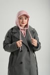 Pudra Bağcıklı Peluş Salaş Şapkalı Balaklava Boyunluklu Bere Jakar Düz - Hürrem Bone 2332_06