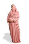 Pudra İki Parça Namaz Elbisesi Viskon Düz - Hürrem Bone 2504_06