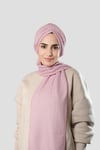 Pudra Kışlık Kendinden Atkılı Peluş Tesettür Bone Jakar Düz - Hürrem Bone 2329_06