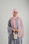 Pudra Pratik Hazır Geçmeli Bone Şal Şifon Kendinden Boneli İki Bantlı - Hürrem Bone 1452_06