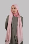 Pudra Pratik Hazır Geçmeli Şal Desenli Şifon Hijab Boneli - Hürrem Bone 2415_06