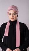 Pudra Pratik Hazır Geçmeli Tesettür Bone Sandy Kumaş Atkılı  - Hürrem Bone 2204_06