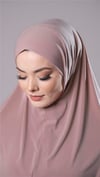 Pudra Pratik Hazır Geçmeli Tesettür Eşarp Sandy Kumaş Düz Hijab - Hürrem Bone 2308_06