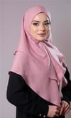 Pudra Pratik Hazır Geçmeli Tesettür Eşarp Pamuk Caz Kumaş Çift Katlı Düz Hijab - Hürrem Bone 2303_06