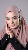 Pudra Pratik Hazır Geçmeli Tesettür Eşarp Sandy Kumaş Düz Hijab - Hürrem Bone 2308_06