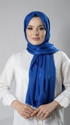 Saks Mavisi Çizgili Şal Viskon Kumaş Bursa Dolama - Hürrem Bone 202110_24
