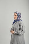 Saks Mavisi Desenli Eşarp Bambu Etnik Çiçek Dijital Baskılı - Hürrem Bone 202202_24