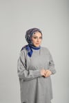Saks Mavisi Desenli Eşarp Bambu Etnik Çiçek Dijital Baskılı - Hürrem Bone 202202_24