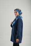 Saks Mavisi Desenli Eşarp Bambu Geometrik Dijital Baskılı - Hürrem Bone 202205_24