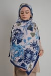 Saks Mavisi Zera Şal Koleksiyon İtalyan Dikişli Mucize Kumaş Çiçek Desenli - Hürrem Bone 202132_24