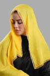 Sarı Nikah Namaz Başörtüsü Eşarp Kesik Elyaf Boncuklu Güpürlü - Hürrem Bone 202213_59