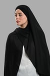 Siyah Arkadan Bağlamalı AquaLina Şal Hafif Suya Dayanıklı Şifon Çapraz Üç Bantlı - Hürrem Bone 2514_01
