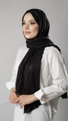 Siyah Çizgili Şal Viskon Kumaş Bursa Dolama - Hürrem Bone 202110_01