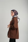 Siyah Desenli Eşarp Kesik Elyaf Pamuksu Etnik Dijital Baskılı - Hürrem Bone 202203_01