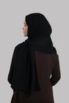 Siyah Düz Klasik Modal İtalyan Dikişli Şal Viskon Sade - Hürrem Bone 202127_01