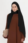 Siyah Düz Klasik Şal Turlu Polyester Lüx Janjan - Hürrem Bone 202126_01