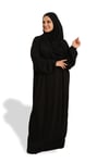 Siyah İki Parça Namaz Elbisesi Viskon Düz - Hürrem Bone 2504_01