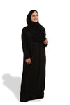 Siyah İki Parça Namaz Elbisesi Viskon Düz - Hürrem Bone 2504_01