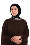 Siyah Müslin Eşarp Biyeli Nefes Alan Pamuksu Dokulu Krinkıl - Hürrem Bone 202214_01