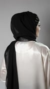 Siyah Pratik Hazır Geçmeli Bone Şal Şifon Kendinden Boneli Taşlı Elişi İşlemeli - Hürrem Bone 1450_01