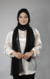 Siyah Pratik Hazır Geçmeli Bone Şal Şifon Kendinden Boneli Tek Bantlı - Hürrem Bone 1453_01